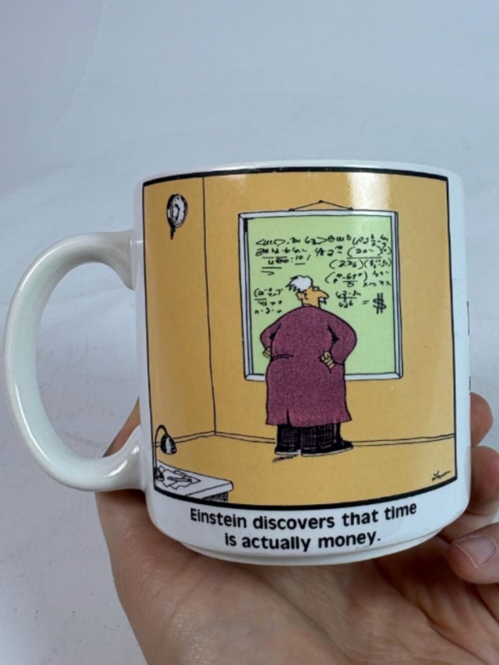 Vintage 1985 The Far Side Gary Larson Einstein Discovers That Time Is Actually